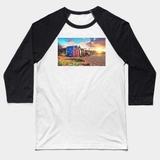 Warm Sunset over the Beach Landscape Baseball T-Shirt